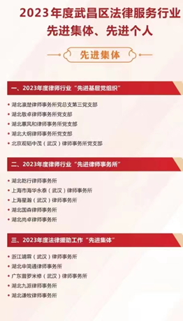 观韬荣誉|观韬中茂武汉办公室获评武昌区律师行业“先进基层党组织”